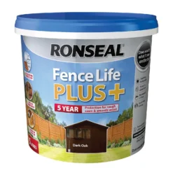 Ronseal Fence Life Plus Paint Dark Oak - 5L -Home Improvement 12804532 1024942086796863