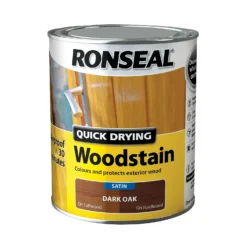 Ronseal Quick Drying Woodstain Dark Oak Satin - 750ml -Home Improvement 12804683 1454949525526354