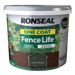 Ronseal One Coat Fence Life Paint Forest Green - 9L -Home Improvement 12804808 6074942086731547