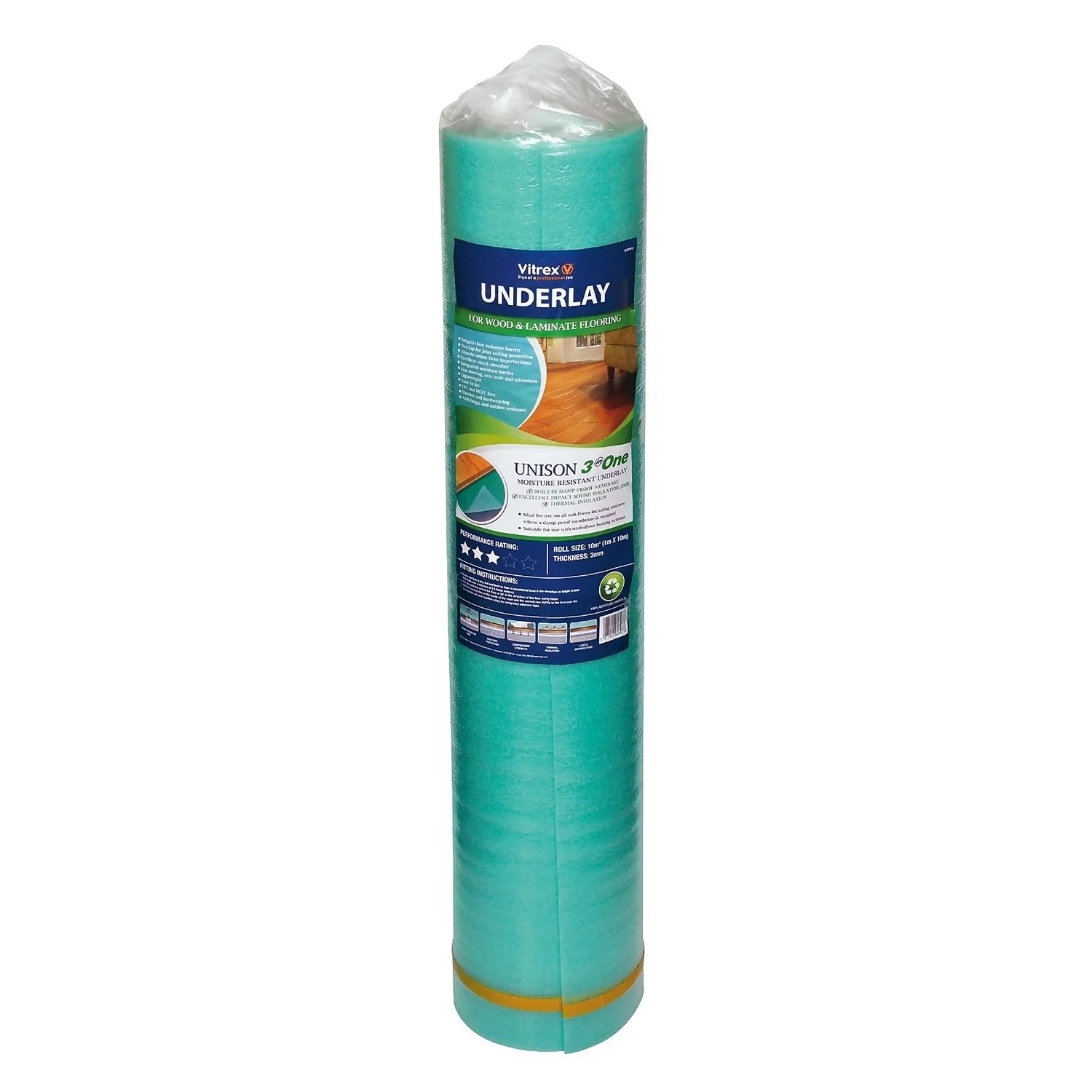 Vitrex 3 Star Damp Proof Laminate Underlay - 10 Sqm 3 Vitrex 3 Star Damp Proof Laminate Underlay - 10 Sqm