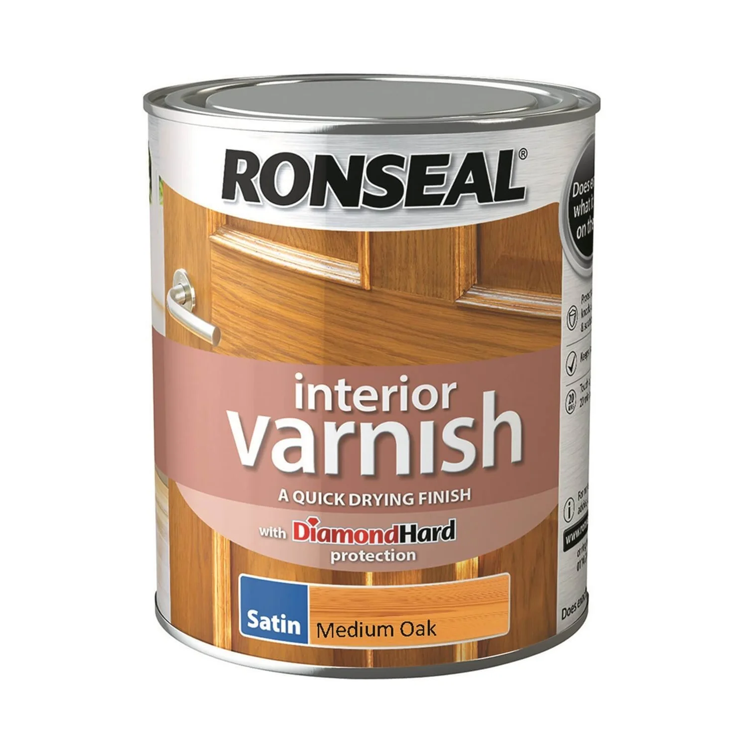 Ronseal Interior Varnish Satin Medium Oak - 750ml 3 Ronseal Interior Varnish Satin Medium Oak - 750ml