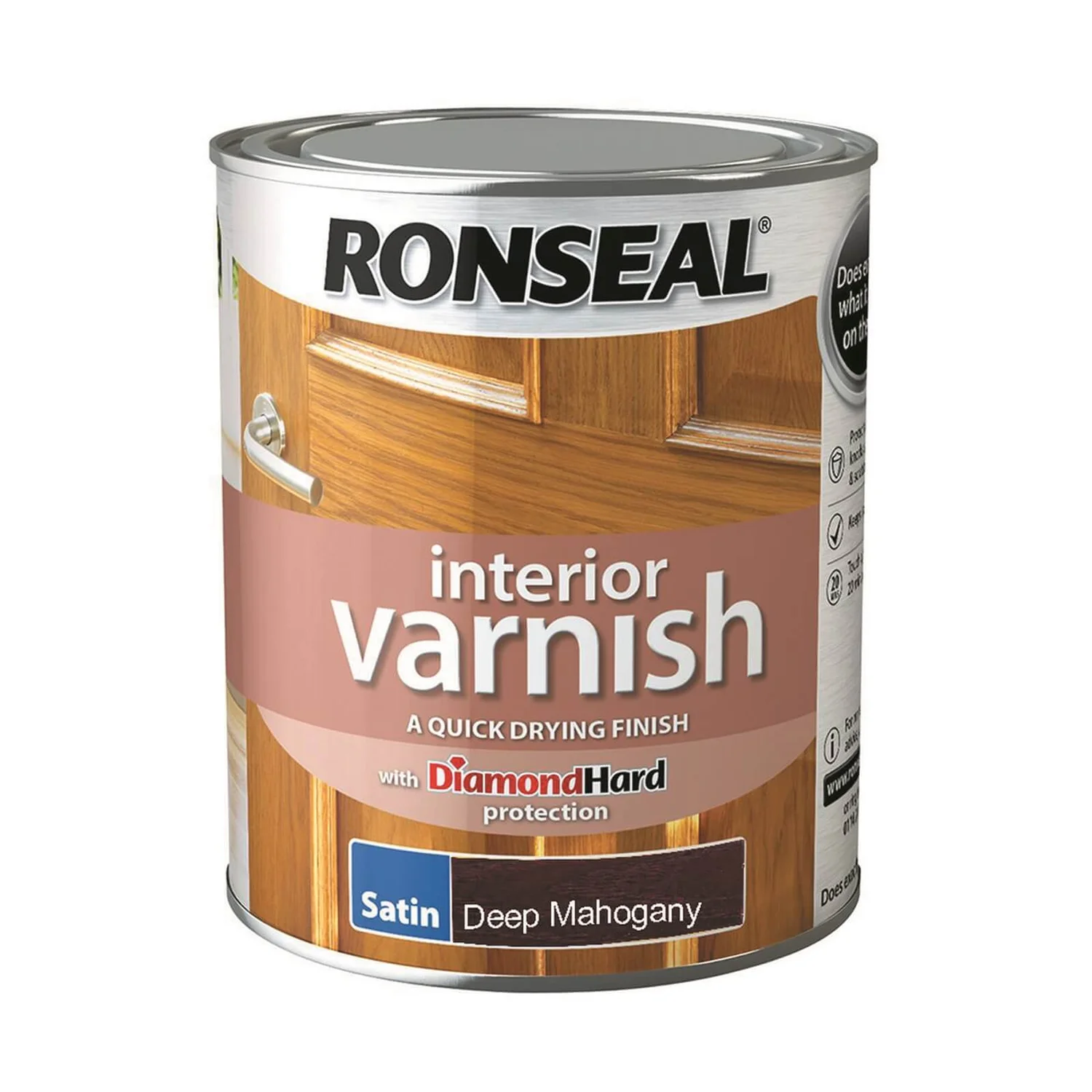 Ronseal Interior Varnish Satin Deep Mahogany - 750ml 3 Ronseal Interior Varnish Satin Deep Mahogany - 750ml