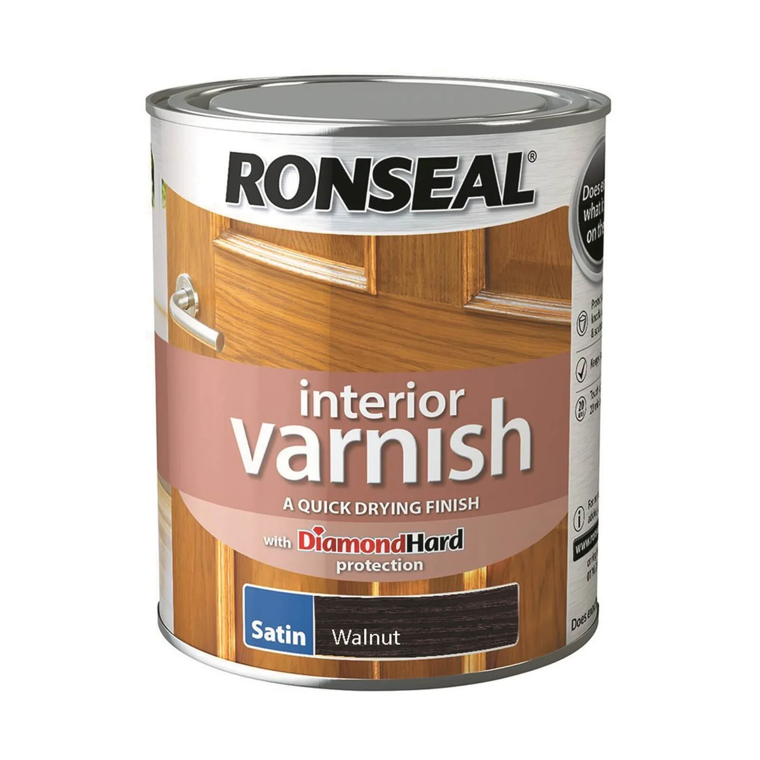 Ronseal Interior Varnish Satin Walnut - 750ml 3 Ronseal Interior Varnish Satin Walnut - 750ml