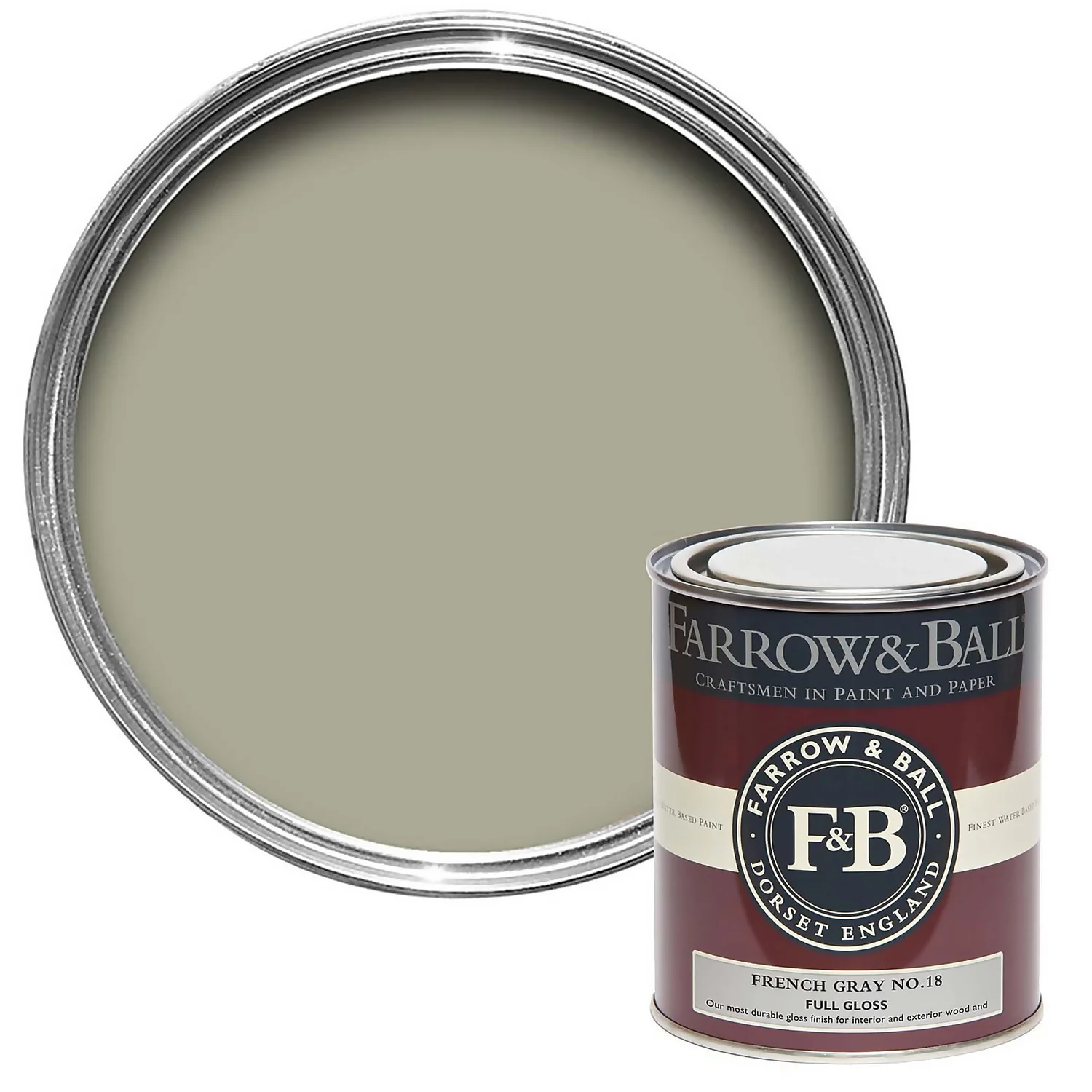 Farrow & Ball Full Gloss Paint French Gray - 750ml 3 Farrow & Ball Full Gloss Paint French Gray - 750ml