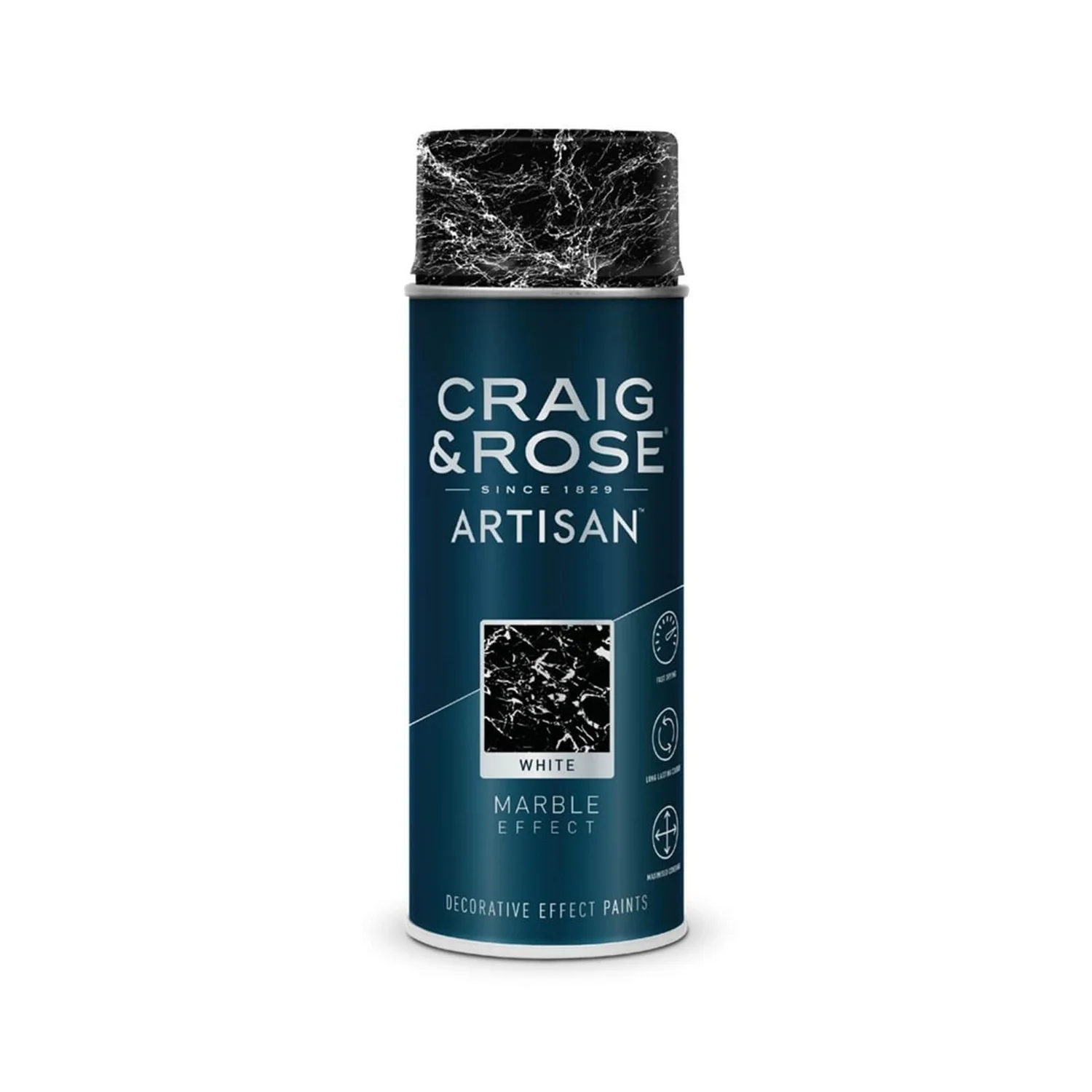 Craig & Rose Artisan Marble Effect Spray Paint - White - 400ml 3 Craig & Rose Artisan Marble Effect Spray Paint - White - 400ml