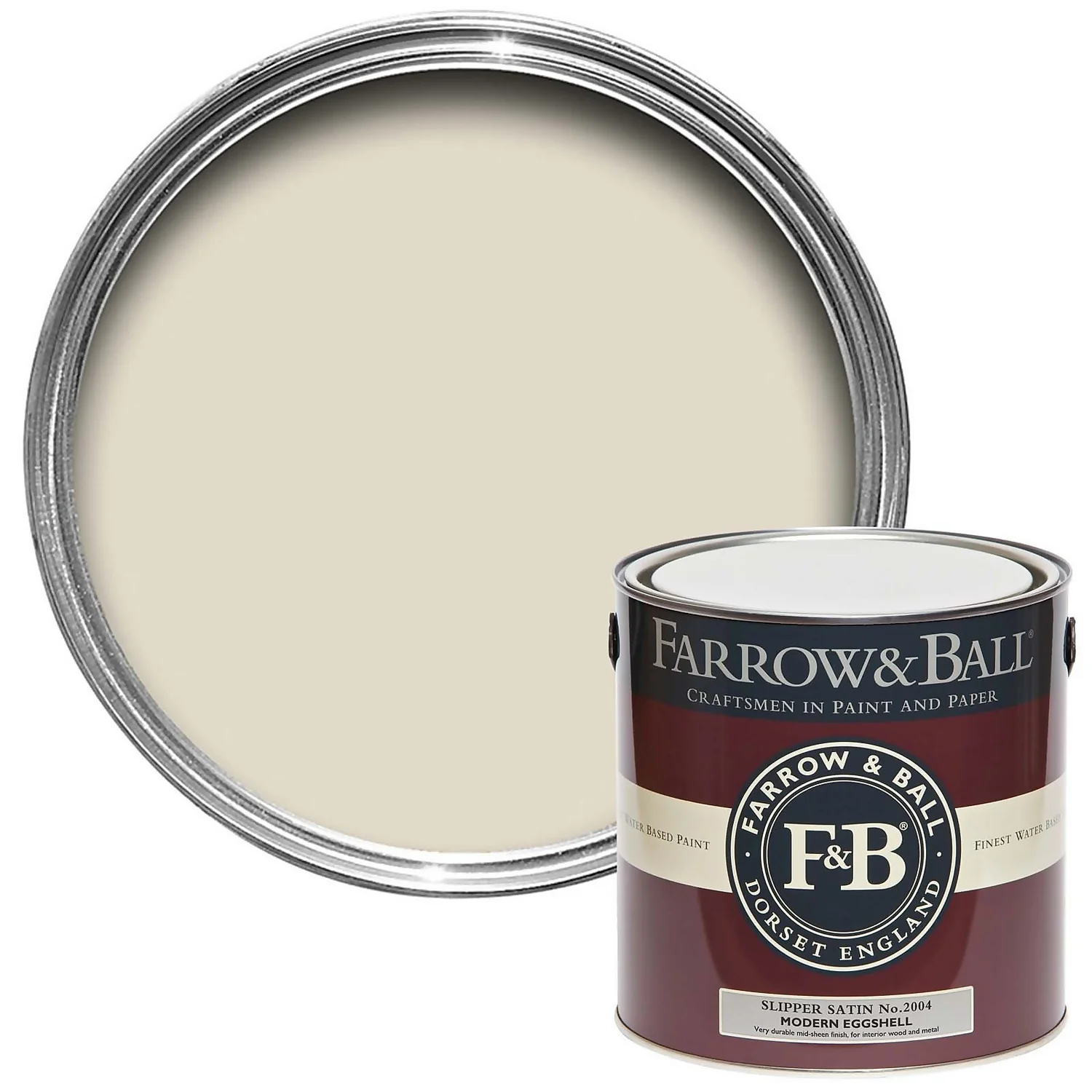 Farrow & Ball Modern Eggshell Paint Slipper Satin - 2.5L 3 Farrow & Ball Modern Eggshell Paint Slipper Satin - 2.5L