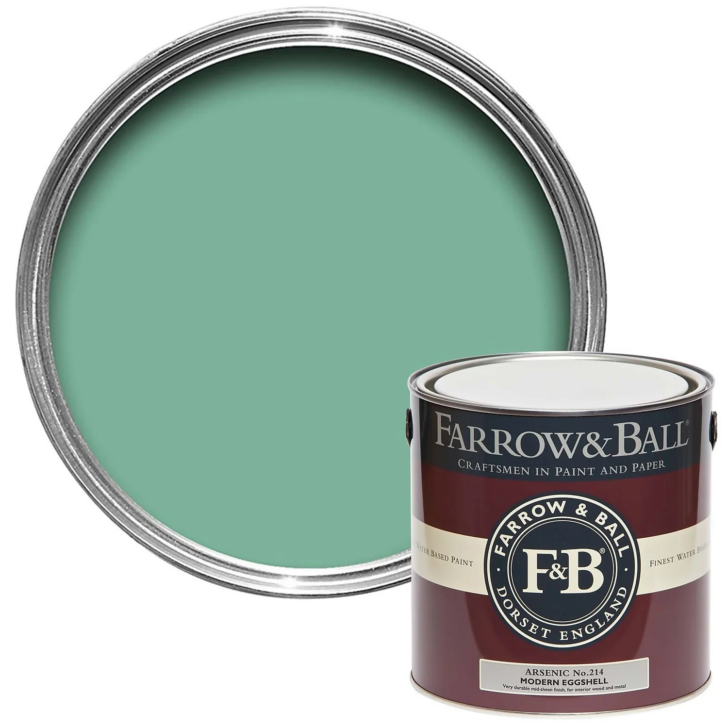 Farrow & Ball Modern Eggshell Paint Arsenic - 2.5L 3 Farrow & Ball Modern Eggshell Paint Arsenic - 2.5L