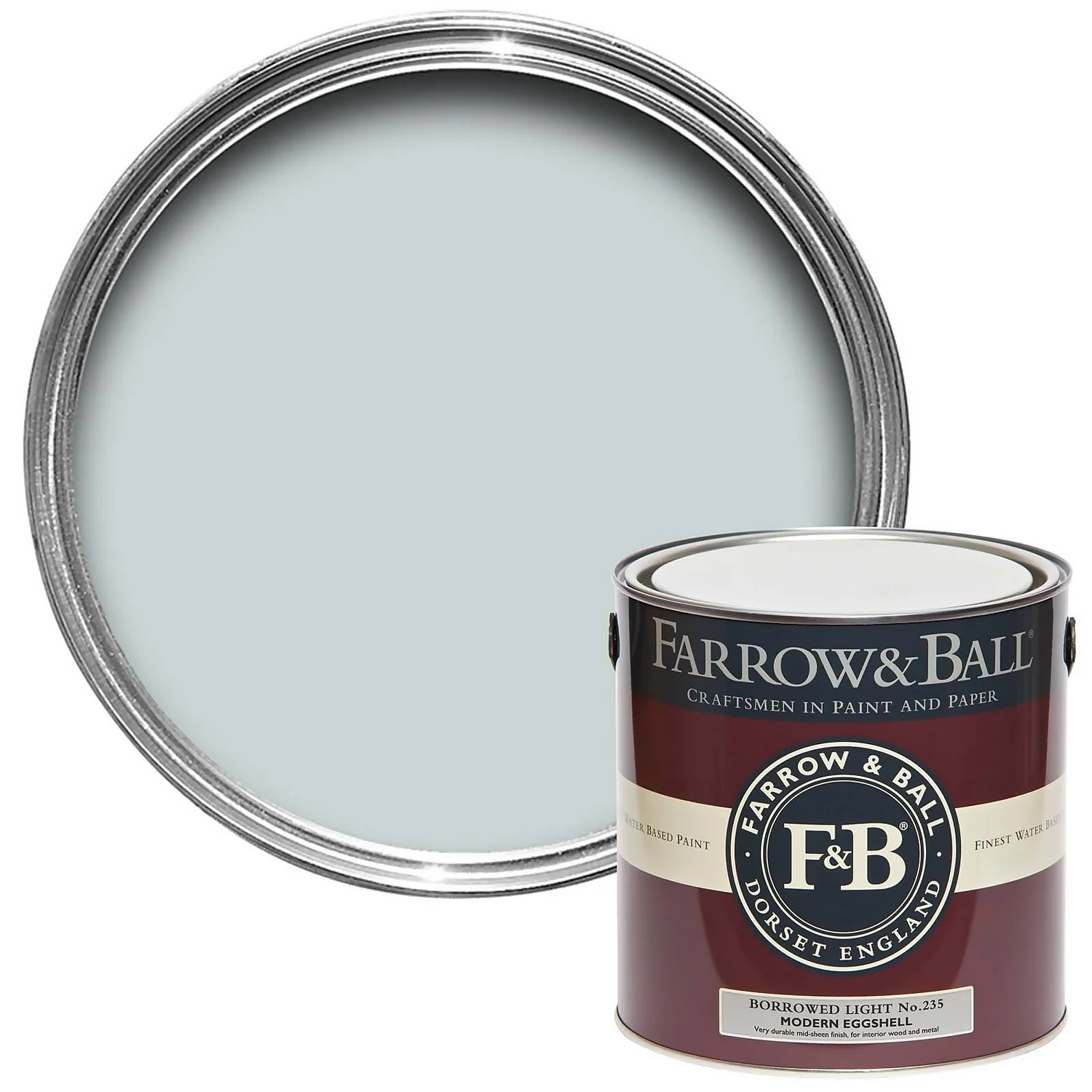 Farrow & Ball Modern Eggshell Paint Borrowed Light - 2.5L 3 Farrow & Ball Modern Eggshell Paint Borrowed Light - 2.5L