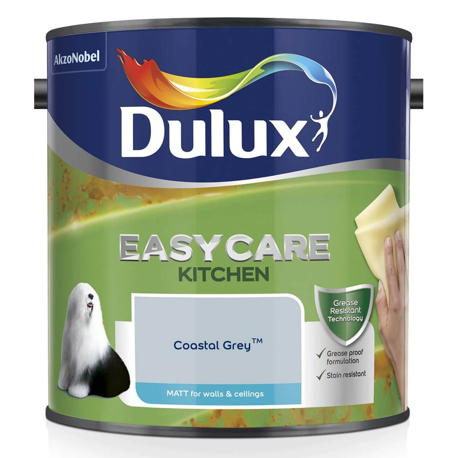 Dulux Easycare Kitchen Coastal Grey Matt Paint - 2.5L 4 Dulux Easycare Kitchen Coastal Grey Matt Paint - 2.5L - Image 2