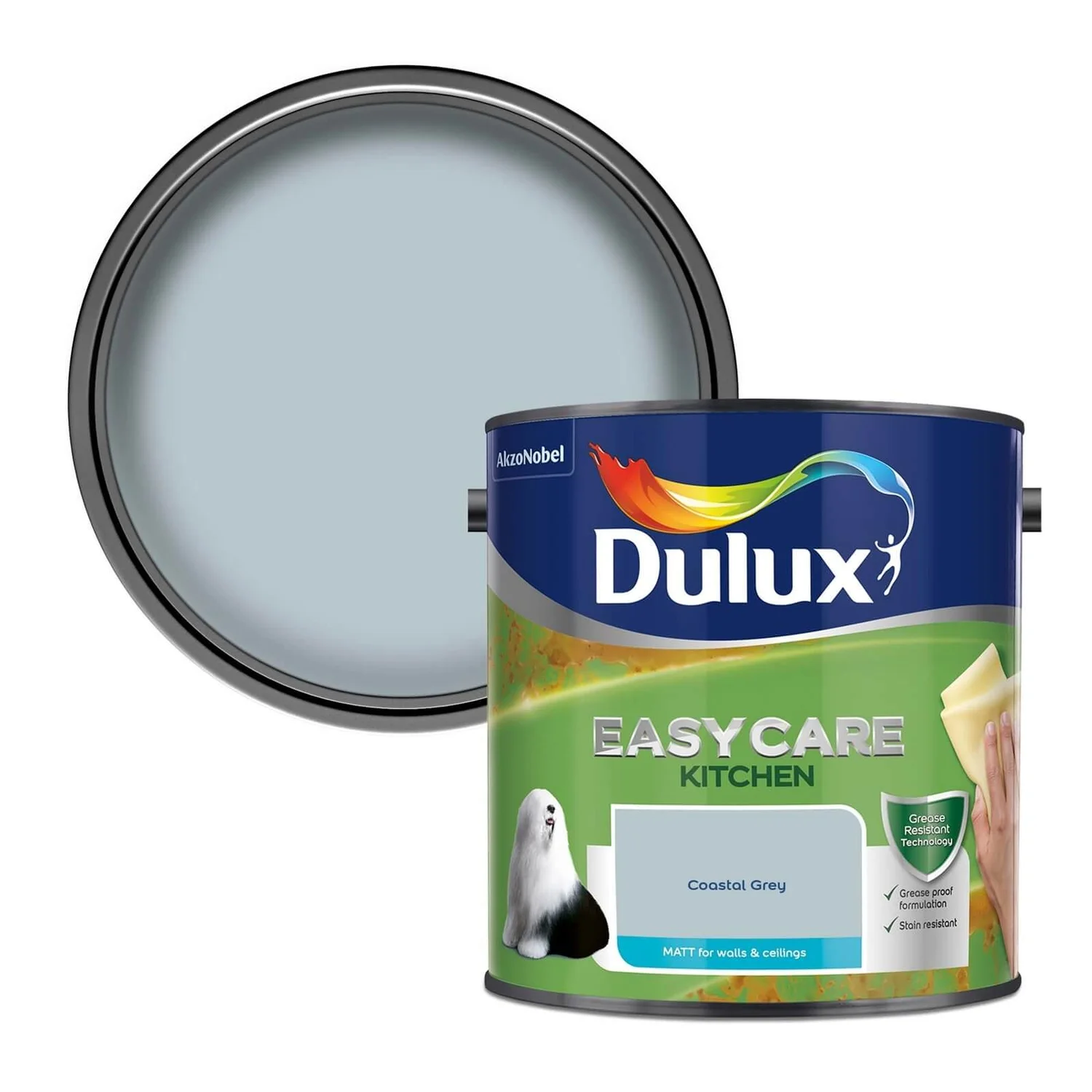 Dulux Easycare Kitchen Coastal Grey Matt Paint - 2.5L 3 Dulux Easycare Kitchen Coastal Grey Matt Paint - 2.5L