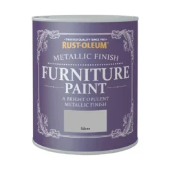 Rust-Oleum Metallic Furniture Paint - Silver - 125ml