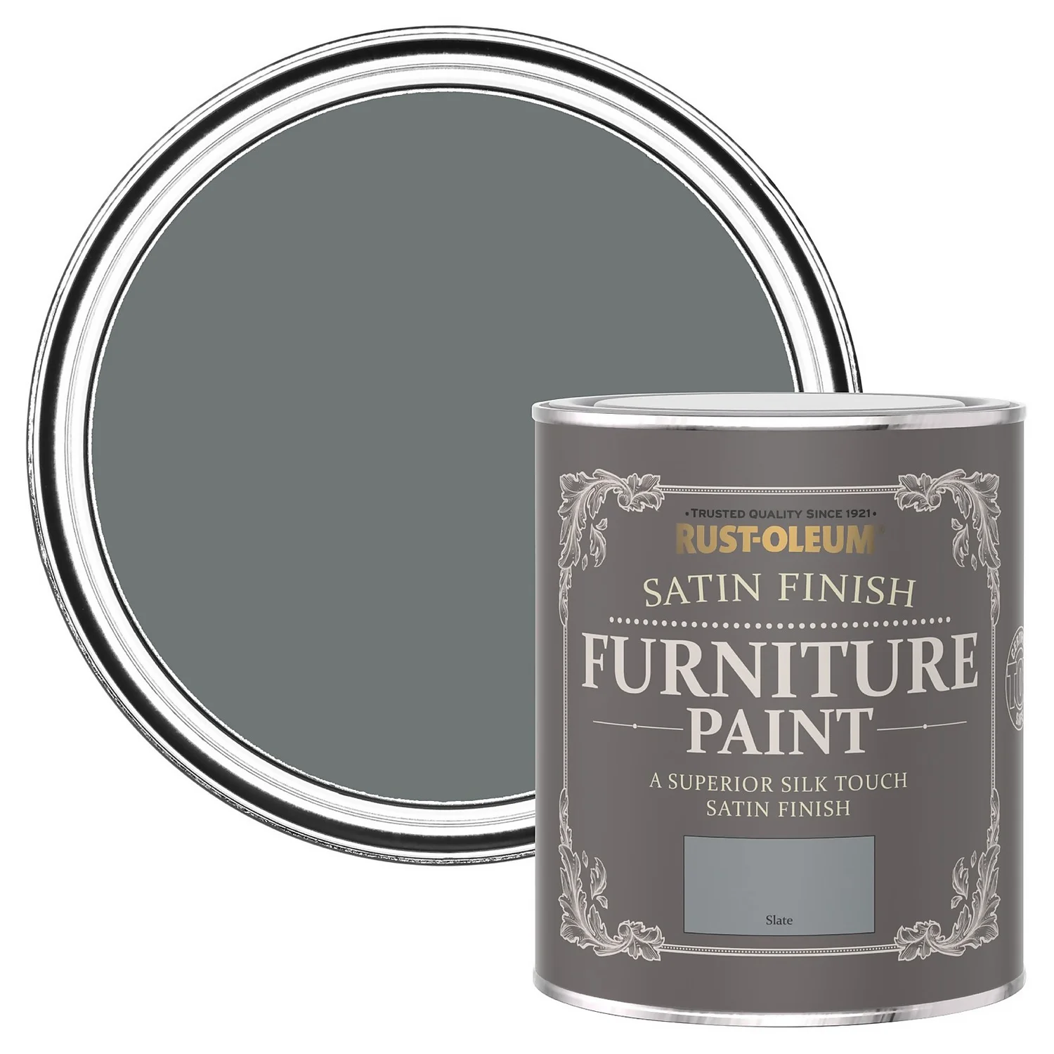 Rust-Oleum Satin Furniture Paint - Slate - 750ml 3 Rust-Oleum Satin Furniture Paint - Slate - 750ml