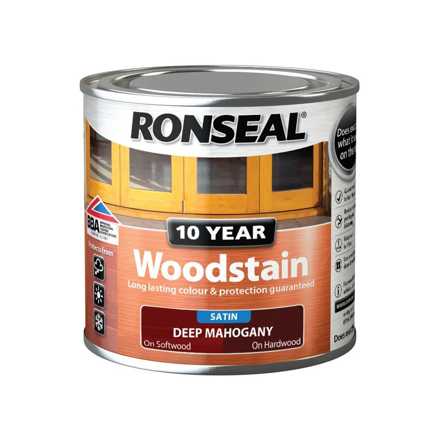 Ronseal 10 Year Woodstain Deep Mahogany Stain - 250ml 6 Ronseal 10 Year Woodstain Deep Mahogany Stain - 250ml - Image 4