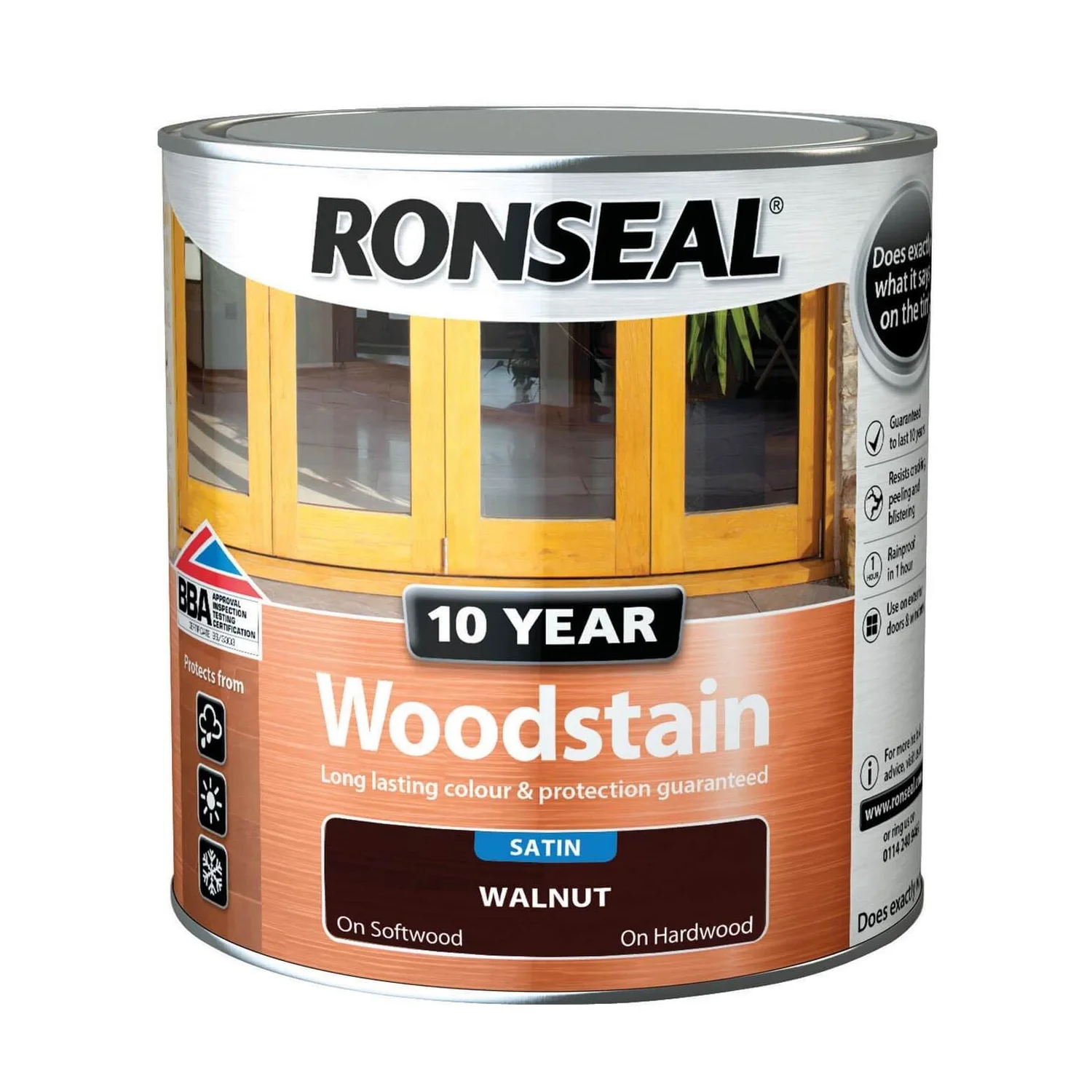 Ronseal 10 Year Woodstain Walnut Satin - 750ml 9 Ronseal 10 Year Woodstain Walnut Satin - 750ml - Image 7