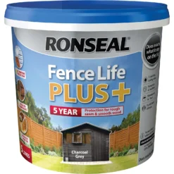 Ronseal Fence Life Plus Paint Charcoal Grey - 5L -Home Improvement 12821358 2044942086891111