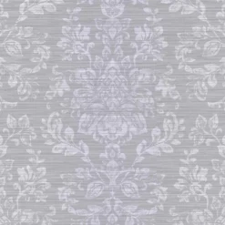 Arthouse Kyasha Damask Embossed Metallic Foil Silver Wallpaper