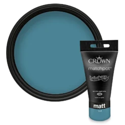 Crown Walls & Ceilings Matt Emulsion Paint Teal - Tester 40ml