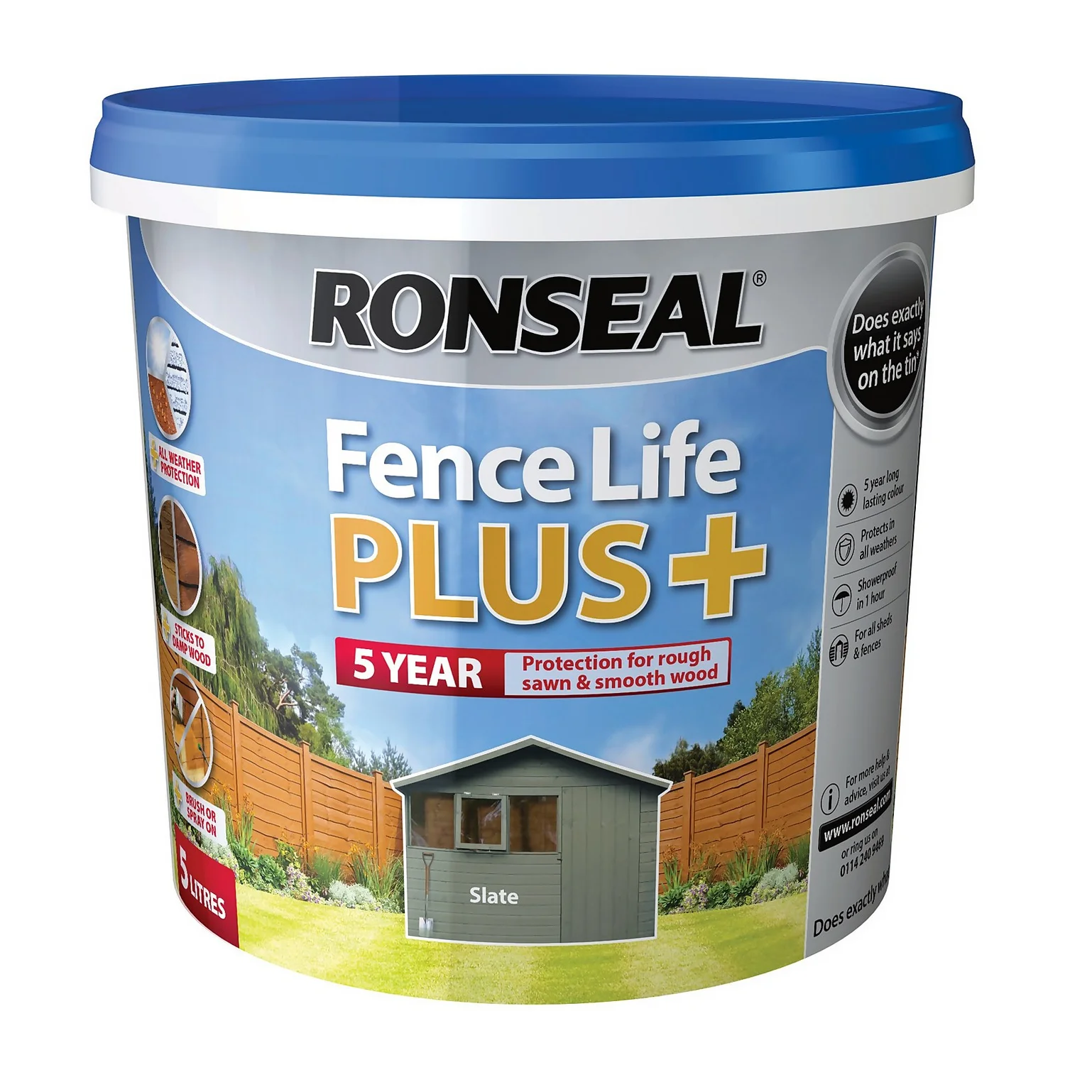 Ronseal Fence Life Plus Paint Slate - 5L 6 Ronseal Fence Life Plus Paint Slate - 5L - Image 4