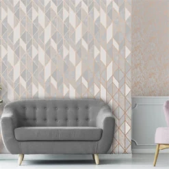 Superfresco Milan Geo Rose Gold Wallpaper -Home Improvement 12829367 1844833171897972