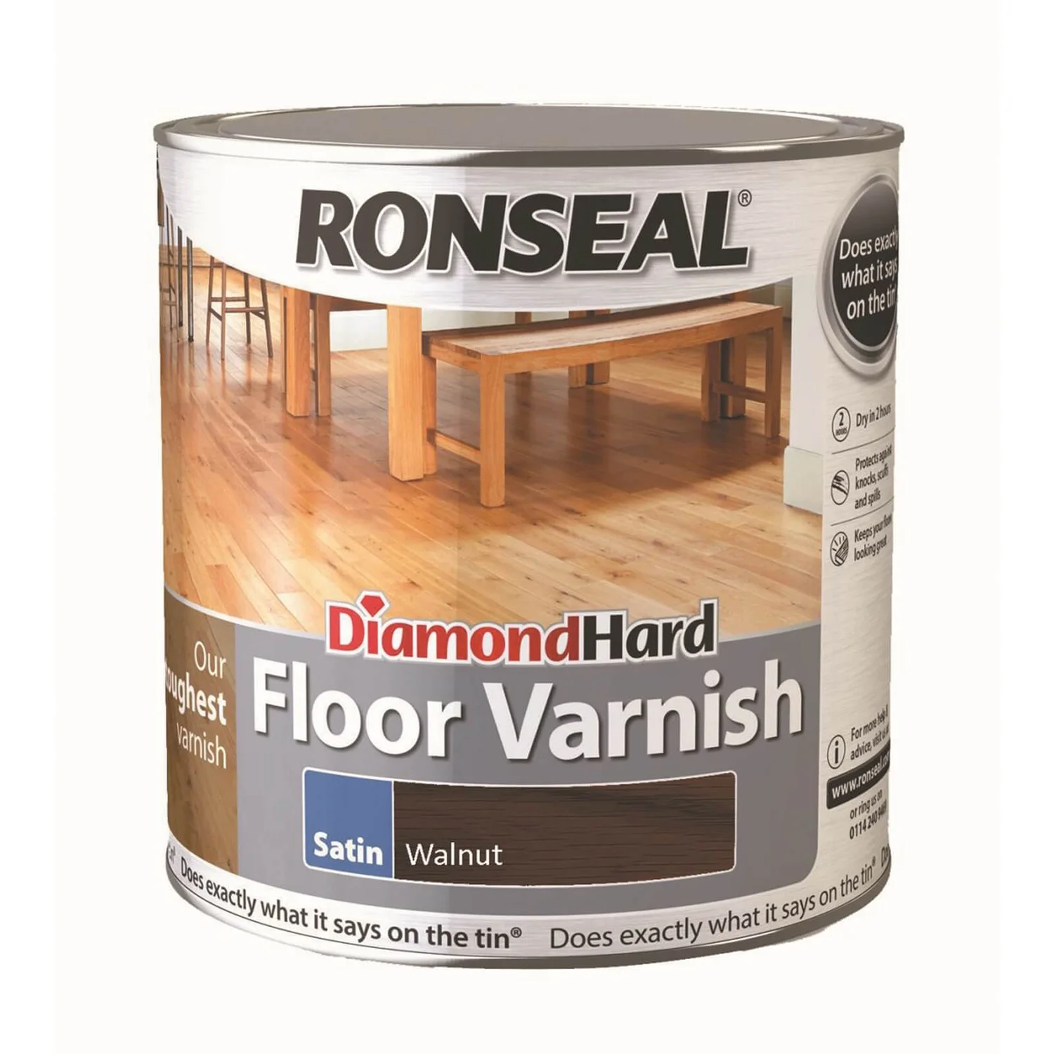 Ronseal Diamond Hard Floor Varnish - Walnut 2.5L 3 Ronseal Diamond Hard Floor Varnish - Walnut 2.5L
