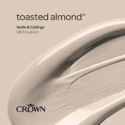 Crown Walls & Ceilings Silk Emulsion Paint Toasted Almond - 5L -Home Improvement 12833721 1934966161904515