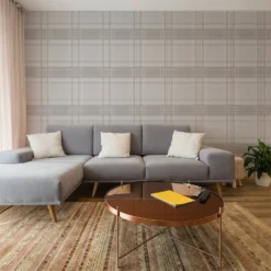 Superfresco Rhea Plaid Grey Rose Gold Wallpaper -Home Improvement 12834903 1444833172196106