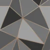 Fresco Apex Geometric Wallpaper - Charcoal & Rose Gold -Home Improvement 12835990 9364831909640910