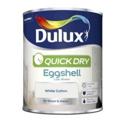 Dulux Quick Dry Eggshell Paint White Cotton - 750ml -Home Improvement 12837007 1664832981170695