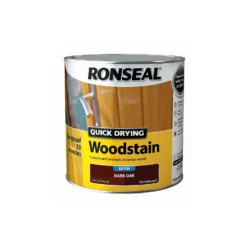 Ronseal Quick Drying Woodstain Satin Dark Oak - 2.5L -Home Improvement 12837756 3414949525344614