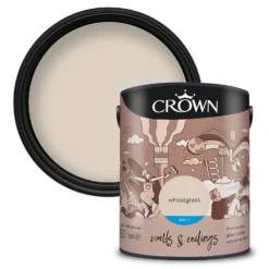 Crown Walls & Ceilings Matt Emulsion Paint Wheatgrass - 5L