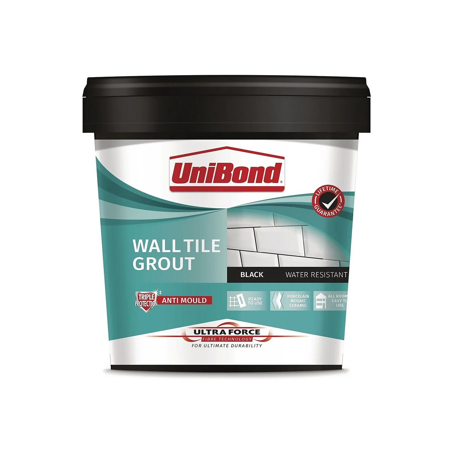 UniBond UltraForce Wall Tile Grout Black 1.38kg 3 UniBond UltraForce Wall Tile Grout Black 1.38kg