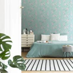 Fresco Apple Blossom Wallpaper - Blue -Home Improvement 12840531 9614833226262658