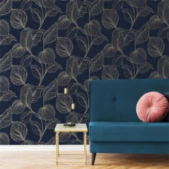 Boutique Royal Palm Sapphire Wallpaper -Home Improvement 12840803 6614833225870681