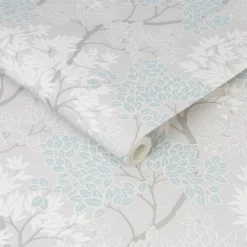 Fresco Lykke Tree Smooth Wallpaper - Sky Blue -Home Improvement 12840998 1434833205192845