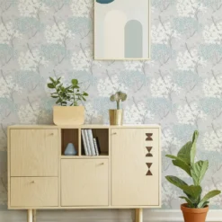 Fresco Lykke Tree Smooth Wallpaper - Sky Blue -Home Improvement 12840998 6934833205257036