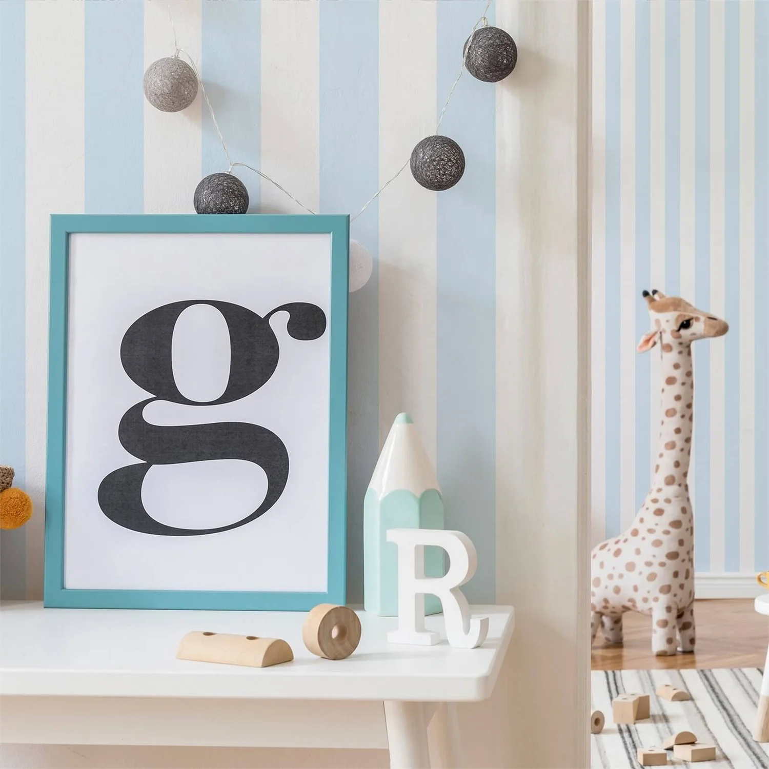 Superfresco Easy Stripe Wallpaper - Pastel Blue 4 Superfresco Easy Stripe Wallpaper - Pastel Blue - Image 2