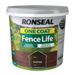 Ronseal One Coat Fence Life Paint Dark Oak - 5L -Home Improvement 12841320 1204942087272336