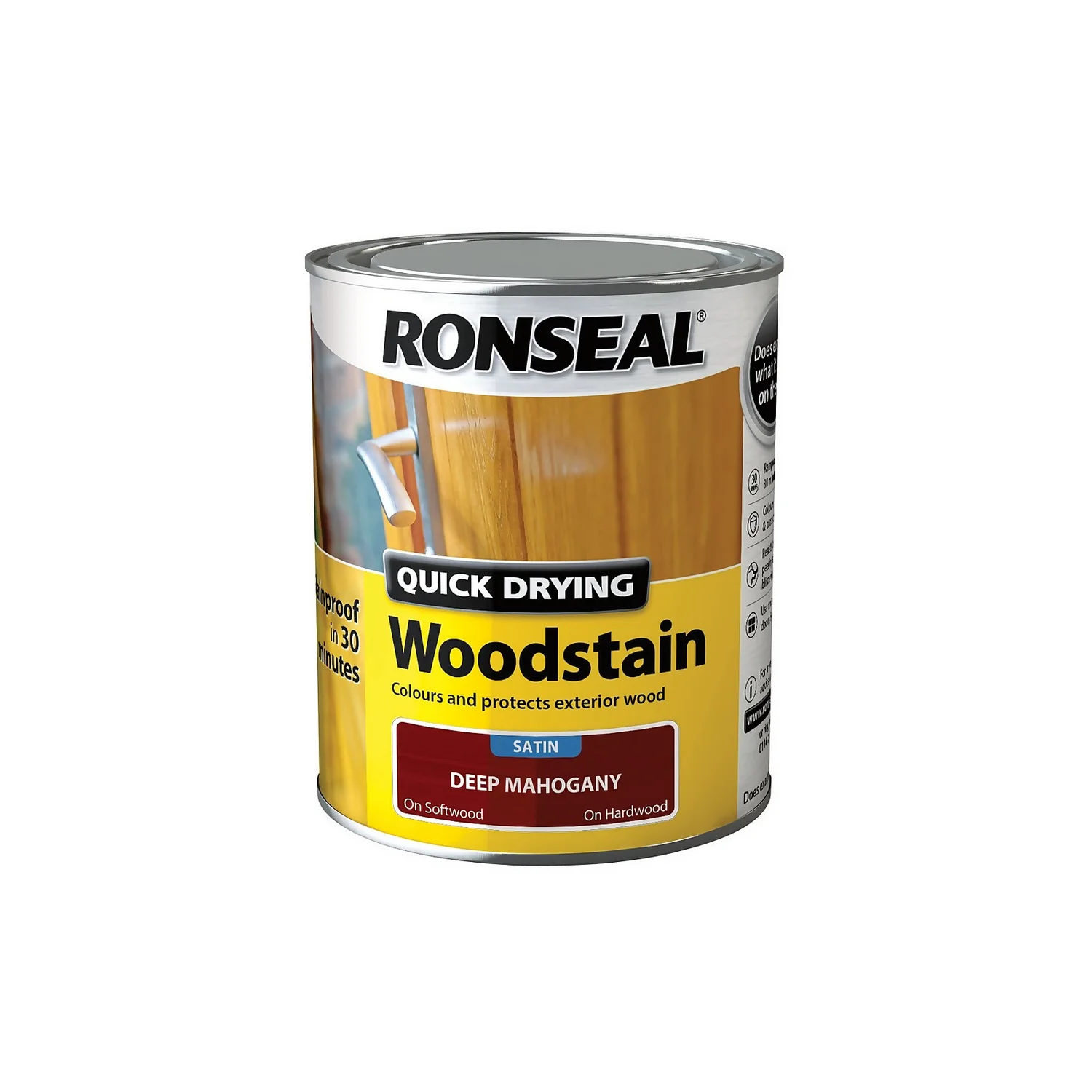 Ronseal Quick Drying Woodstain Deep Mahogany Satin - 750ml 8 Ronseal Quick Drying Woodstain Deep Mahogany Satin - 750ml - Image 6