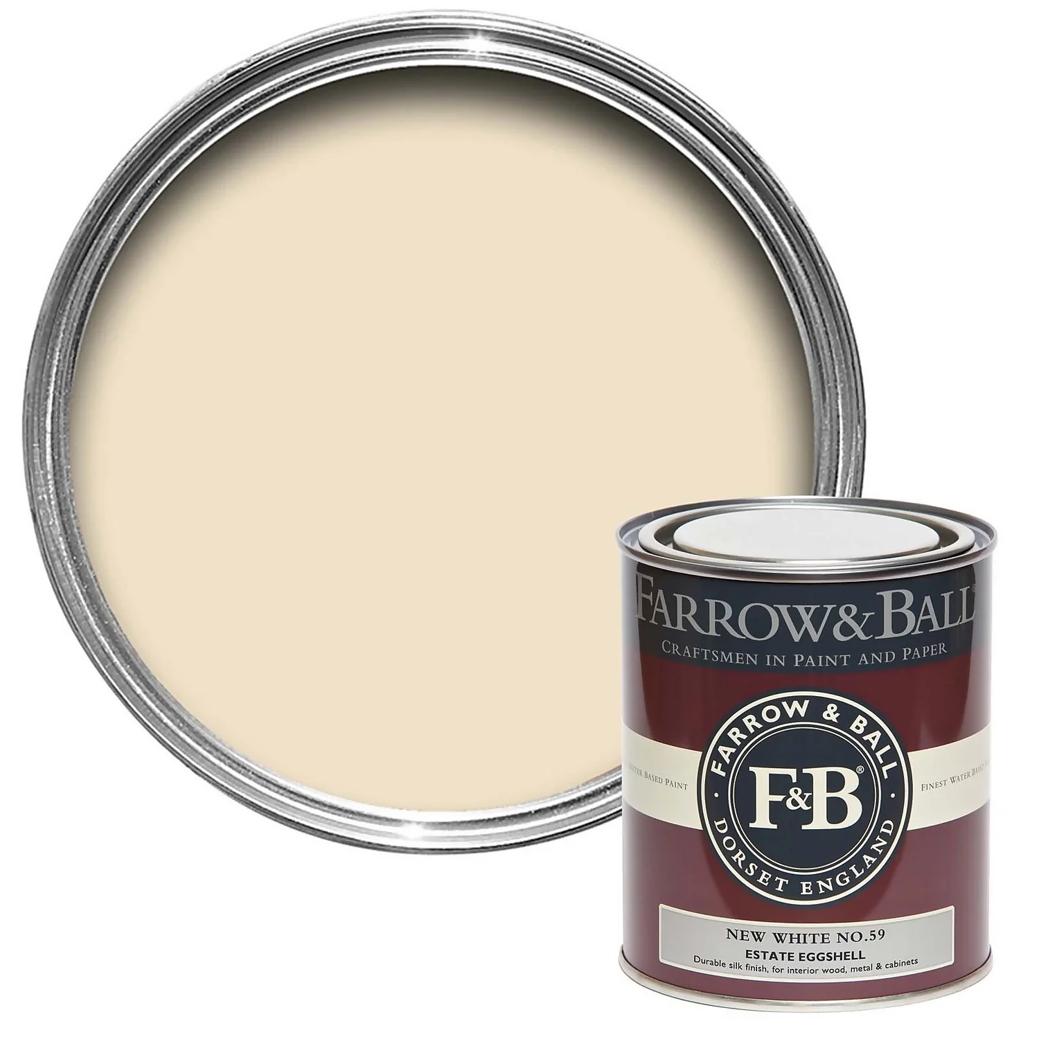 Farrow & Ball Estate Eggshell Paint New White - 750ml 3 Farrow & Ball Estate Eggshell Paint New White - 750ml