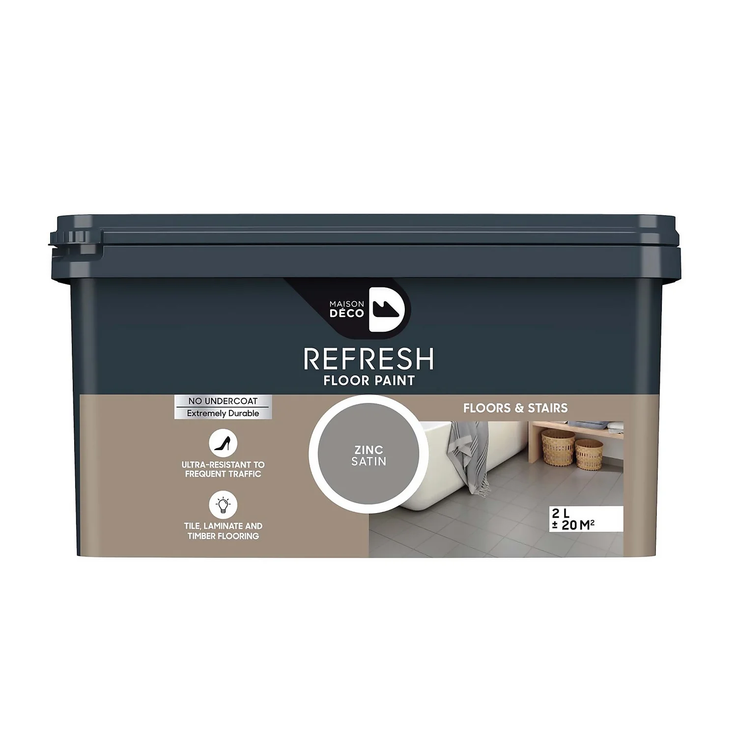 Maison Deco Refresh Floor & Stairs Paint Zinc - 2L 3 Maison Deco Refresh Floor & Stairs Paint Zinc - 2L