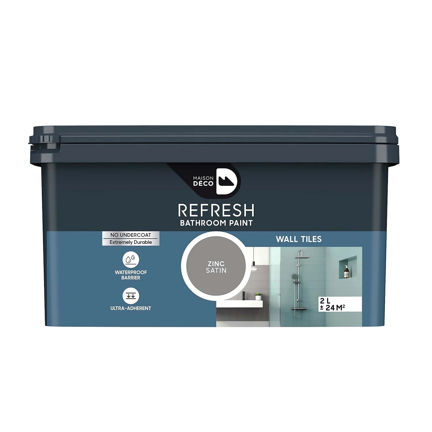 Maison Deco Refresh Bathroom Wall Tile Paint Zinc - 2L 3 Maison Deco Refresh Bathroom Wall Tile Paint Zinc - 2L