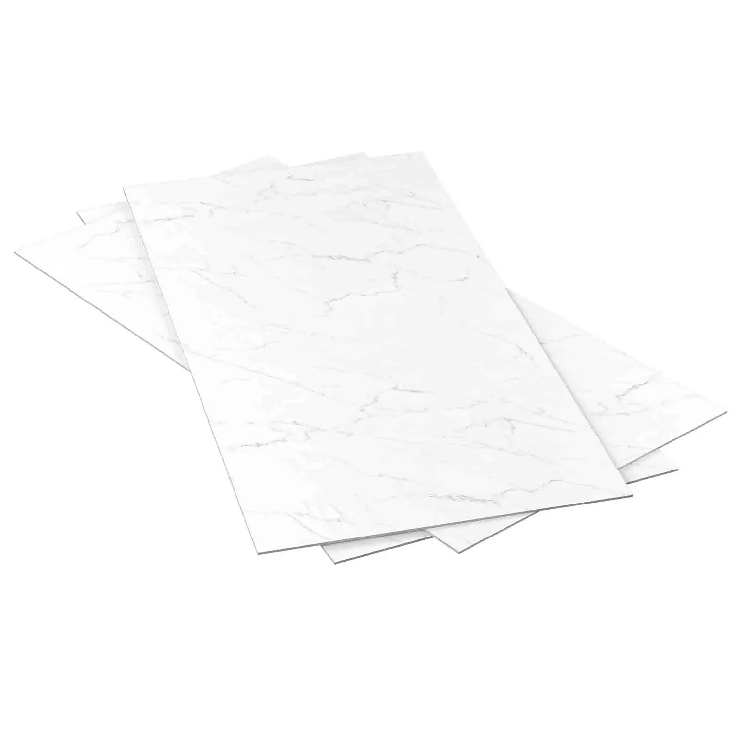 Plancs White Marble Self-Adhesive Vinyl Floor Tile - 5pc Pack Covers 0.93sqm 7 Plancs White Marble Self-Adhesive Vinyl Floor Tile - 5pc Pack Covers 0.93sqm - Image 5