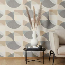Elle Decoration Geometric Grey Cream Wallpaper -Home Improvement 13027930 9044973365084287