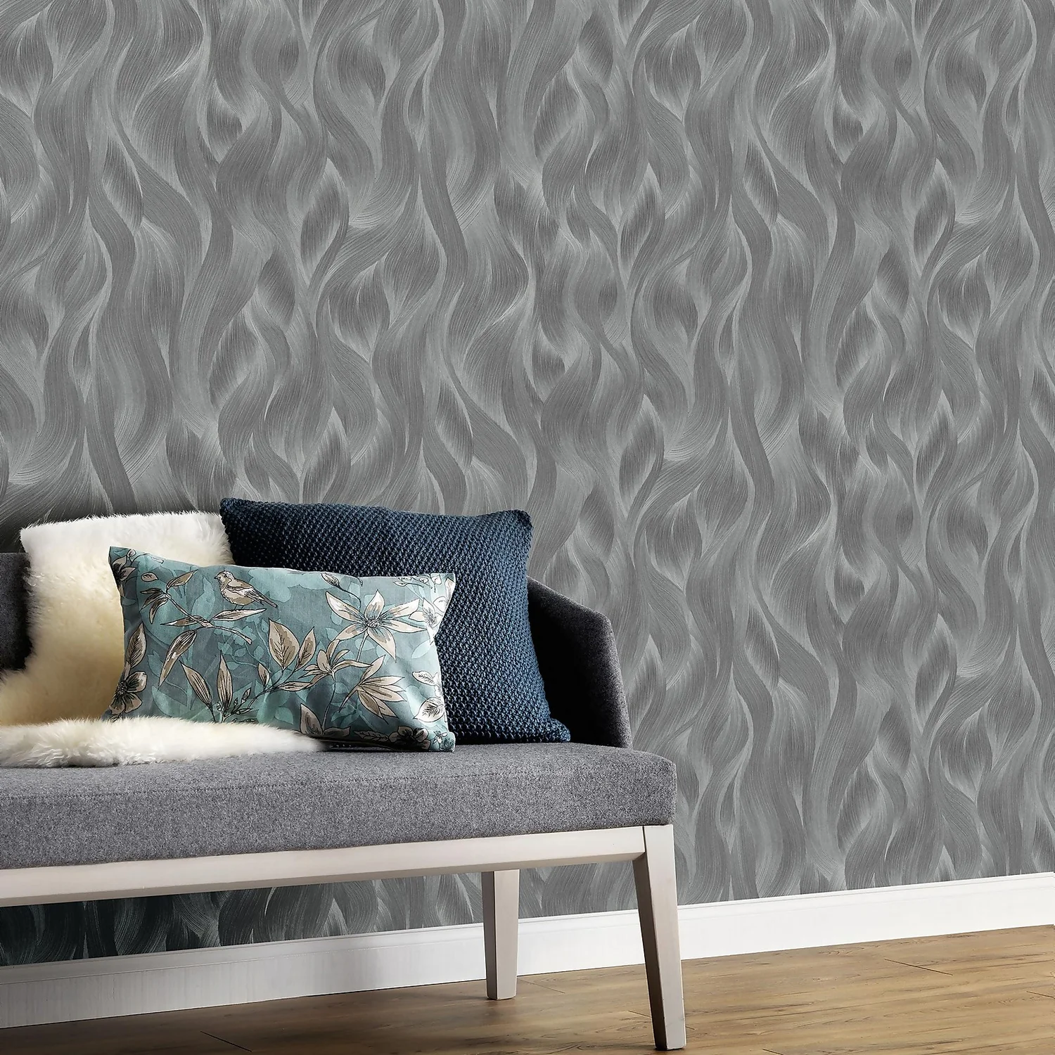 Elle Decoration Wave Silver Grey Wallpaper 4 Elle Decoration Wave Silver Grey Wallpaper - Image 2