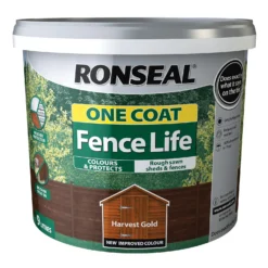 Ronseal One Coat Fence Life Paint Tudor Harvest Gold - 9L -Home Improvement 13032829 1164942087420341