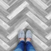 None Venice Grey Herringbone Vinyl Sheet Flooring 3x2m Roll -Home Improvement 13053380 1015002421274771