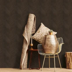 Organic Textures Chevron Wood Dark Brown Wallpaper Sample -Home Improvement 13135617 1534871561922759