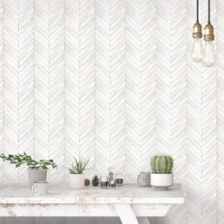 Organic Textures Chevron Wood Neutral Wallpaper Sample -Home Improvement 13135620 2694871560301673
