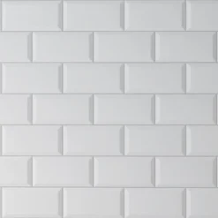 None Metro Matt White Bevelled Ceramic Wall Tile 100 X 200mm -Home Improvement 13207705 7074909363901409