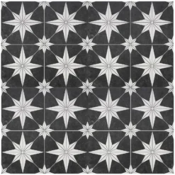 Country Living Starry Skies Black North Star Porcelain Floor & Wall Tile 1.42sqm Pack - 450x450mm -Home Improvement 13220589 1014915122464244